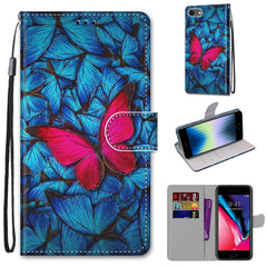 Coloured Drawing Cross Texture Horizontal Flip PU Leather Case with Holder & Card Slots & Wallet & Lanyard, For iPhone SE 2022 / SE 2020 / 8 / 7