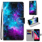 For iPhone SE 2022 / SE 2020 / 8 / 7 / Purple Green Starry Sky