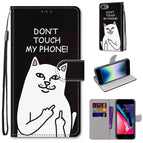 For iPhone SE 2022 / SE 2020 / 8 / 7 / Middle Finger White Cat