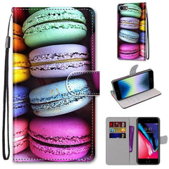 Coloured Drawing Cross Texture Horizontal Flip PU Leather Case with Holder & Card Slots & Wallet & Lanyard, For iPhone SE 2022 / SE 2020 / 8 / 7