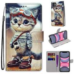 Coloured Drawing Cross Texture Horizontal Flip PU Leather Case with Holder & Card Slots & Wallet & Lanyard, For iPhone 11