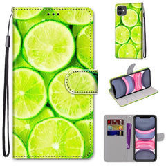 Coloured Drawing Cross Texture Horizontal Flip PU Leather Case with Holder & Card Slots & Wallet & Lanyard, For iPhone 11