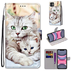 Coloured Drawing Cross Texture Horizontal Flip PU Leather Case with Holder & Card Slots & Wallet & Lanyard, For iPhone 11