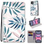 For iPhone 11 / Pink Green Leaf