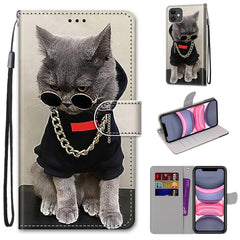 Coloured Drawing Cross Texture Horizontal Flip PU Leather Case with Holder & Card Slots & Wallet & Lanyard, For iPhone 11