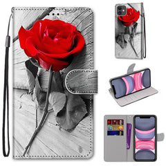 Coloured Drawing Cross Texture Horizontal Flip PU Leather Case with Holder & Card Slots & Wallet & Lanyard, For iPhone 11