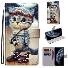 Coloured Drawing Cross Texture Horizontal Flip PU Leather Case with Holder & Card Slots & Wallet & Lanyard, For iPhone 11 Pro