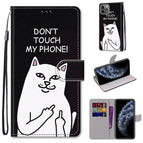 For iPhone 11 Pro / Middle Finger White Cat