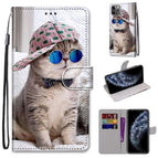 For iPhone 11 Pro / Slant Hat Blue Mirror Cat