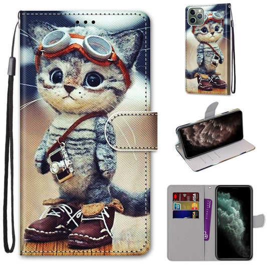 Coloured Drawing Cross Texture Horizontal Flip PU Leather Case with Holder & Card Slots & Wallet & Lanyard, For iPhone 11 Pro Max