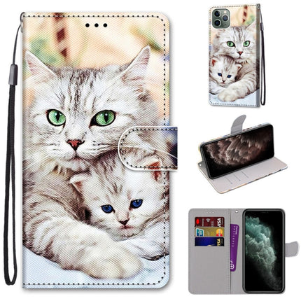 Coloured Drawing Cross Texture Horizontal Flip PU Leather Case with Holder & Card Slots & Wallet & Lanyard, For iPhone 11 Pro Max