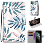 For iPhone 11 Pro Max / Pink Green Leaf
