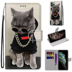 For iPhone 11 Pro Max / B09 Golden Chain Grey Cat
