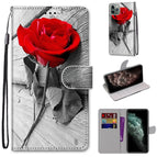 For iPhone 11 Pro Max / B10 Wood Red Rose