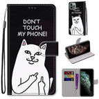 For iPhone 11 Pro Max / Middle Finger White Cat