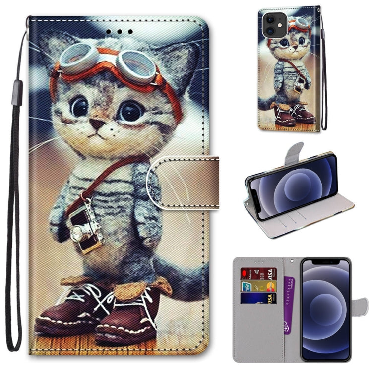 Coloured Drawing Cross Texture Horizontal Flip PU Leather Case with Holder & Card Slots & Wallet & Lanyard, For iPhone 12 mini