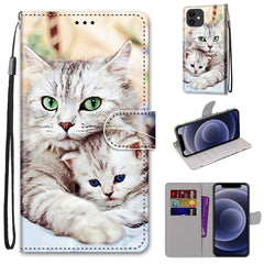 Coloured Drawing Cross Texture Horizontal Flip PU Leather Case with Holder & Card Slots & Wallet & Lanyard, For iPhone 12 mini