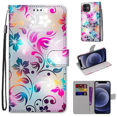 Coloured Drawing Cross Texture Horizontal Flip PU Leather Case with Holder & Card Slots & Wallet & Lanyard, For iPhone 12 mini