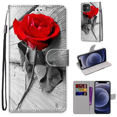 Coloured Drawing Cross Texture Horizontal Flip PU Leather Case with Holder & Card Slots & Wallet & Lanyard, For iPhone 12 mini