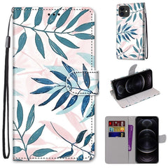 Coloured Drawing Cross Texture Horizontal Flip PU Leather Case with Holder & Card Slots & Wallet & Lanyard, For iPhone 12 / 12 Pro