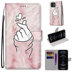 Coloured Drawing Cross Texture Horizontal Flip PU Leather Case with Holder & Card Slots & Wallet & Lanyard, For iPhone 12 / 12 Pro