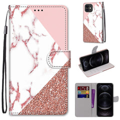 Coloured Drawing Cross Texture Horizontal Flip PU Leather Case with Holder & Card Slots & Wallet & Lanyard, For iPhone 12 / 12 Pro