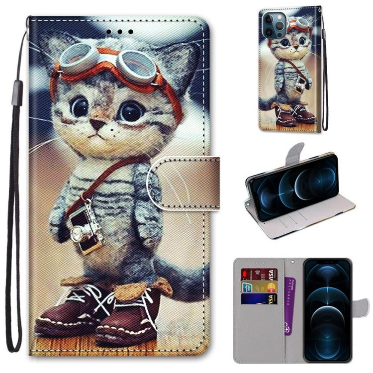 Coloured Drawing Cross Texture Horizontal Flip PU Leather Case with Holder & Card Slots & Wallet & Lanyard, For iPhone 12 Pro Max