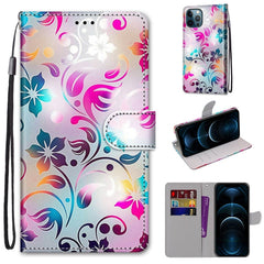 Coloured Drawing Cross Texture Horizontal Flip PU Leather Case with Holder & Card Slots & Wallet & Lanyard, For iPhone 12 Pro Max