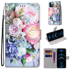 Coloured Drawing Cross Texture Horizontal Flip PU Leather Case with Holder & Card Slots & Wallet & Lanyard, For iPhone 12 Pro Max