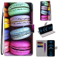 Coloured Drawing Cross Texture Horizontal Flip PU Leather Case with Holder & Card Slots & Wallet & Lanyard, For iPhone 12 Pro Max