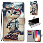 For iPhone XS / X / Leather Shoes Cat