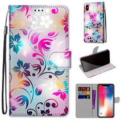 Coloured Drawing Cross Texture Horizontal Flip PU Leather Case with Holder & Card Slots & Wallet & Lanyard, For iPhone XS / X