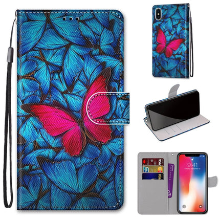 Coloured Drawing Cross Texture Horizontal Flip PU Leather Case with Holder & Card Slots & Wallet & Lanyard, For iPhone XS / X