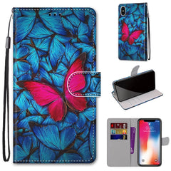 Coloured Drawing Cross Texture Horizontal Flip PU Leather Case with Holder & Card Slots & Wallet & Lanyard, For iPhone XS / X