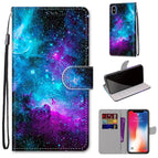 For iPhone XS / X / Purple Green Starry Sky