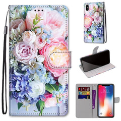 Coloured Drawing Cross Texture Horizontal Flip PU Leather Case with Holder & Card Slots & Wallet & Lanyard, For iPhone XS / X