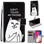 For iPhone XS / X / Middle Finger White Cat