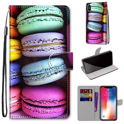 Coloured Drawing Cross Texture Horizontal Flip PU Leather Case with Holder & Card Slots & Wallet & Lanyard, For iPhone XS / X