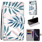 For iPhone XR / Pink Green Leaf