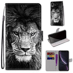 For iPhone XR / B11 Black White Lion Head