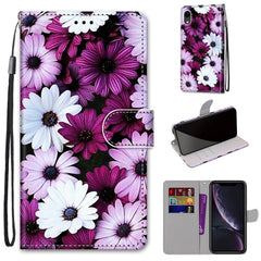 Coloured Drawing Cross Texture Horizontal Flip PU Leather Case with Holder & Card Slots & Wallet & Lanyard, For iPhone XR