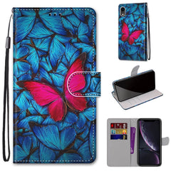 Coloured Drawing Cross Texture Horizontal Flip PU Leather Case with Holder & Card Slots & Wallet & Lanyard, For iPhone XR