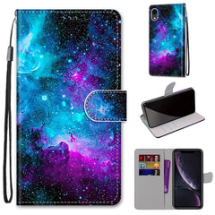 Coloured Drawing Cross Texture Horizontal Flip PU Leather Case with Holder & Card Slots & Wallet & Lanyard, For iPhone XR