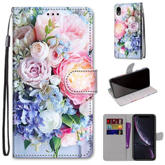 Coloured Drawing Cross Texture Horizontal Flip PU Leather Case with Holder & Card Slots & Wallet & Lanyard, For iPhone XR