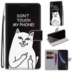 For iPhone XR / Middle Finger White Cat