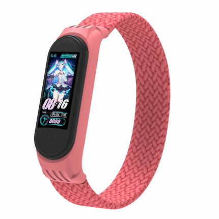 For Xiaomi Mi Band 5 / 4 / 3 / Huami Single Lap Braided Yarn + TPU Wrist Strap Watchbands, S, M