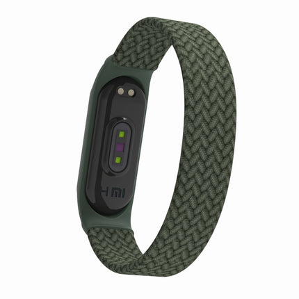 For Xiaomi Mi Band 5 / 4 / 3 / Huami Single Lap Braided Yarn + TPU Wrist Strap Watchbands, L
