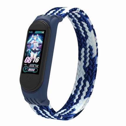 For Xiaomi Mi Band 5 / 4 / 3 / Huami Single Lap Braided Yarn + TPU Wrist Strap Watchbands, L