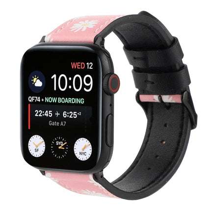 Printed Leather Watch Strap, For Apple Watch Series 7 45mm / 6 & SE & 5 & 4 44mm / 3 & 2 & 1 42mm, For Apple Watch Series 8&7 41mm / SE 2&6&SE&5&4 40mm / 3&2&1 38mm