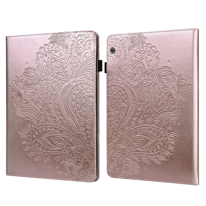 Peacock Embossed Pattern TPU + PU Horizontal Flip Leather Case with Holder & Card Slots & Wallet & Sleep / Wake-up Function, For Huawei MediaPad T5 10 inch